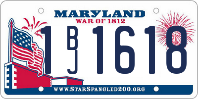 MD license plate 1BJ1618