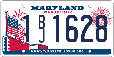 MD license plate 1BJ1628
