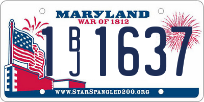 MD license plate 1BJ1637