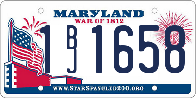 MD license plate 1BJ1658