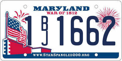 MD license plate 1BJ1662