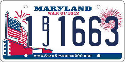 MD license plate 1BJ1663