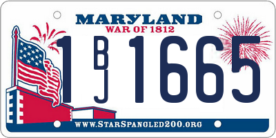 MD license plate 1BJ1665