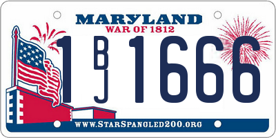MD license plate 1BJ1666