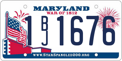 MD license plate 1BJ1676