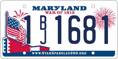 MD license plate 1BJ1681