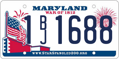 MD license plate 1BJ1688