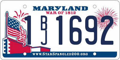 MD license plate 1BJ1692