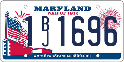 MD license plate 1BJ1696