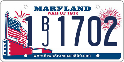 MD license plate 1BJ1702