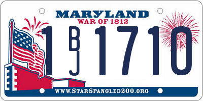 MD license plate 1BJ1710