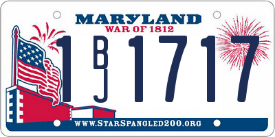 MD license plate 1BJ1717