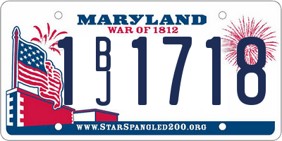 MD license plate 1BJ1718