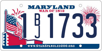 MD license plate 1BJ1733