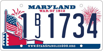 MD license plate 1BJ1734