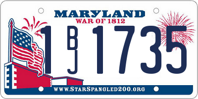 MD license plate 1BJ1735
