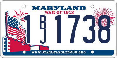 MD license plate 1BJ1738