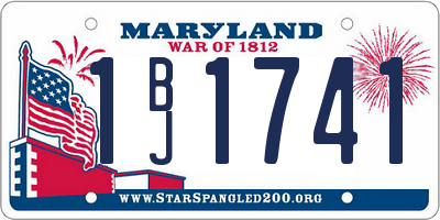 MD license plate 1BJ1741