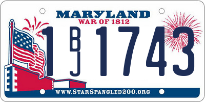 MD license plate 1BJ1743