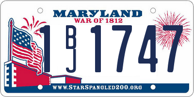 MD license plate 1BJ1747