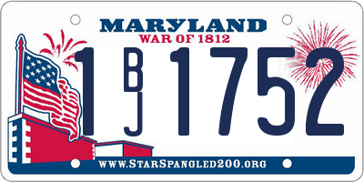 MD license plate 1BJ1752