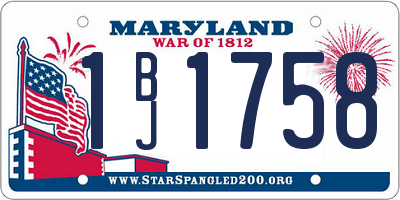 MD license plate 1BJ1758
