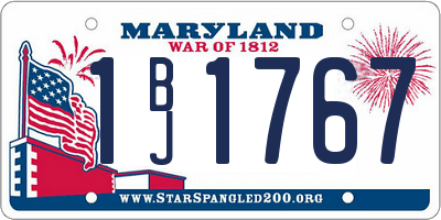 MD license plate 1BJ1767