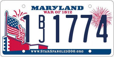 MD license plate 1BJ1774