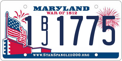 MD license plate 1BJ1775