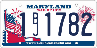MD license plate 1BJ1782