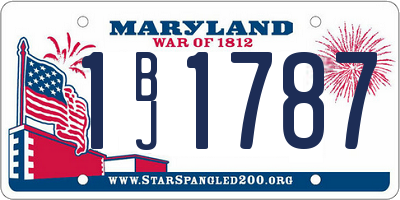 MD license plate 1BJ1787