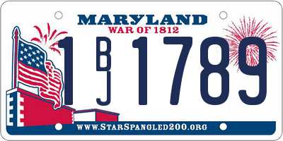 MD license plate 1BJ1789