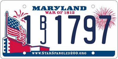MD license plate 1BJ1797