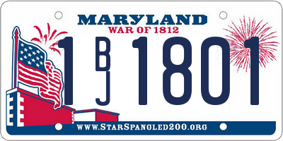 MD license plate 1BJ1801