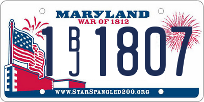 MD license plate 1BJ1807