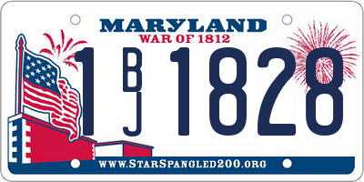 MD license plate 1BJ1828
