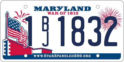 MD license plate 1BJ1832