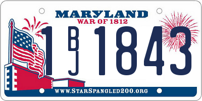 MD license plate 1BJ1843