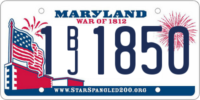 MD license plate 1BJ1850