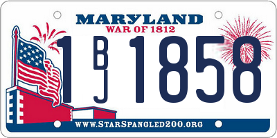 MD license plate 1BJ1858