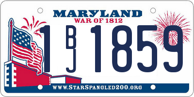 MD license plate 1BJ1859