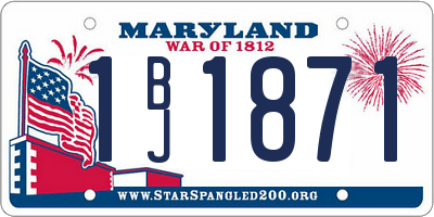 MD license plate 1BJ1871