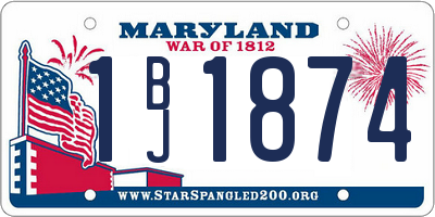 MD license plate 1BJ1874