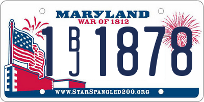 MD license plate 1BJ1878