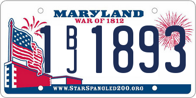 MD license plate 1BJ1893
