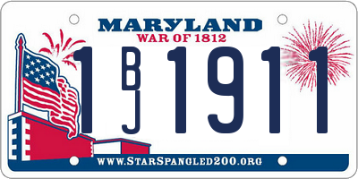MD license plate 1BJ1911