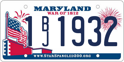 MD license plate 1BJ1932