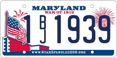 MD license plate 1BJ1939