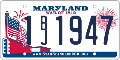 MD license plate 1BJ1947