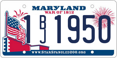 MD license plate 1BJ1950